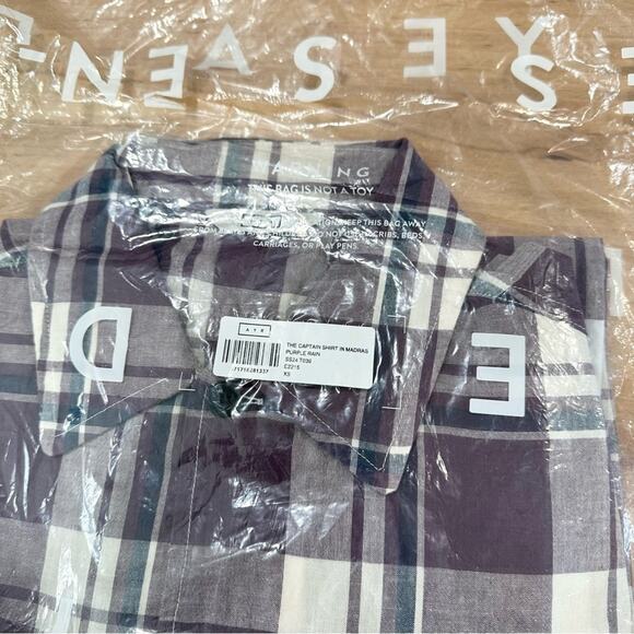 AYR The Captain Shirt Madras Purple Rain Button up Front Pockets Plaid size XS - Picture 6 of 6